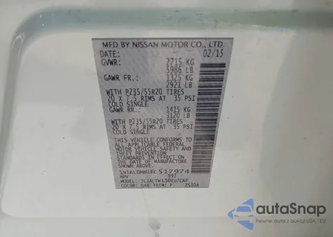 2015 Infiniti Qx60 from USA, damaged, VIN 5N1AL0MN1FC517974